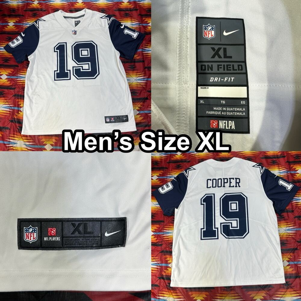 Dallas Cowboys Jersey Men’s XL White NFL Football Amari Cooper #19 On Field Nike